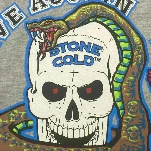 Vintage WWF Stone Cold Button Down Shirt Grey Size XL in Excellent Condition. - Picture 6 of 12